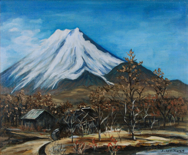 石川茂男「京北秋色」油彩 6号 額装 民家の画家 油絵 C - メルカリ